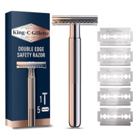 KING C. GILLETTE Double Edge holicí strojek + hlavice 5 ks