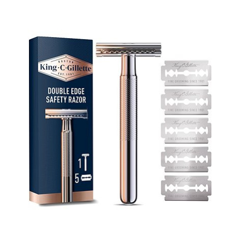 KING C. GILLETTE Double Edge holicí strojek + hlavice 5 ks