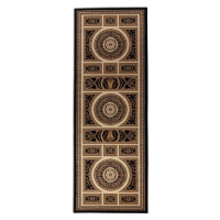 Nouristan - Hanse Home koberce Běhoun Herat 105989 Black Cream - 80x240 cm