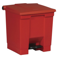 Rubbermaid Průmyslový odpadkový koš s pedálem, objem 30 l, červená