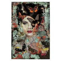 KARE Design Skleněný obraz Lady Butterfly 100x150cm