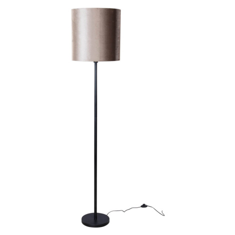 Stojací lampa černá s taupe sametovým stínítkem 50 cm - Simplo QAZQA