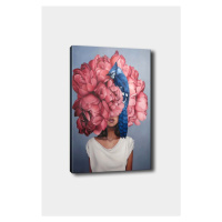 Wallity Obraz WOMAN WITH PEONY 50x70 cm růžový