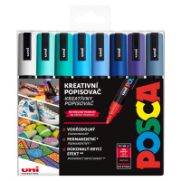 Posca sada popisovačů PC-5M, OCEAN, 1,8 - 2,5 mm, mix mořských tónů (8 ks)