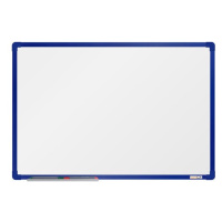 boardOK Bílá magnetická tabule s keramickým povrchem 60 × 90 cm, modrý rám