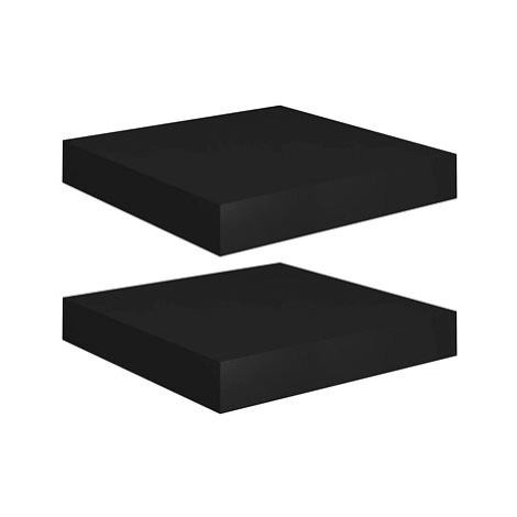 Shumee plovoucí nástěnné 2 ks černé 23×23,5×3,8 cm MDF, 323824