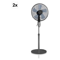 Klarstein Summerjam, 2 x stojanový ventilátor, sada dvou ventilátorů, 50 W, 3 stupně,šedá barva