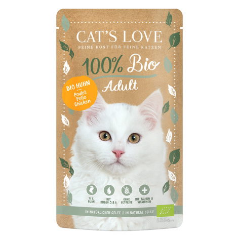 Cat's Love Bio 24 x 100 g – výhodné balení - kuřecí