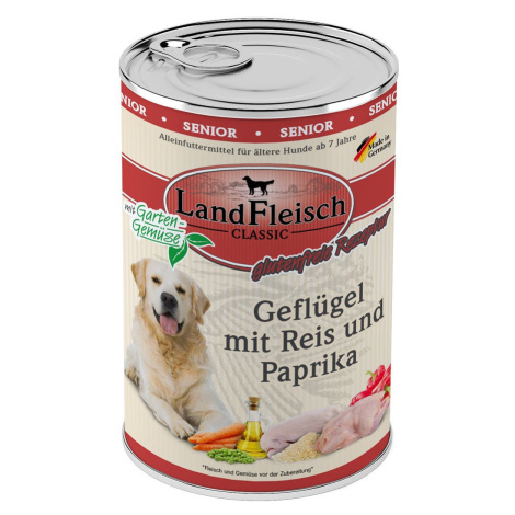 LandFleisch Dog Classic Senior drůbež s rýží a paprikou 6 × 400 g Landfleisch Pur