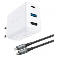 Acefast 2v1 síťová nabíječka GaN 65W Usb Typ C Usb, Hdmi adaptér
