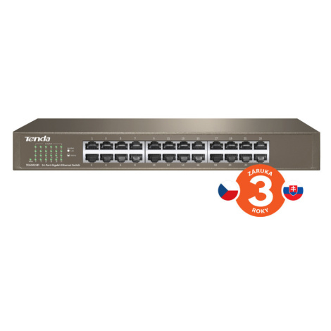 Tenda TEG1024D - 24-port Gigabit Ethernet Switch, 10/100/1000 Mbps, Fanless, Rackmount, Kov