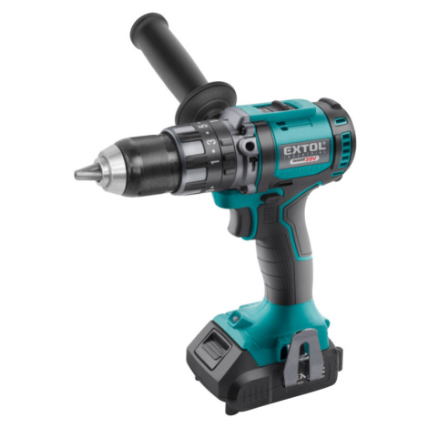 vrtací šroubovák aku s příklepem SHARE20V, BRUSHLESS, 20V Li-ion, 2Ah Extol Premium