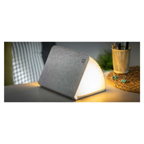 Šedá velká LED stolní lampa ve tvaru knihy Gingko Booklight