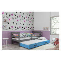 Dětská postel s výsuvnou postelí ERYK 190x80 cm Modrá Šedá