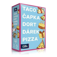 Taco, čapka, dort, dárek, pizza