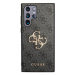 Guess PU 4G Metal Logo Zadní Kryt pro Samsung Galaxy S24 Ultra Grey