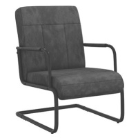 Konzolová židle tmavě šedá samet, 325789