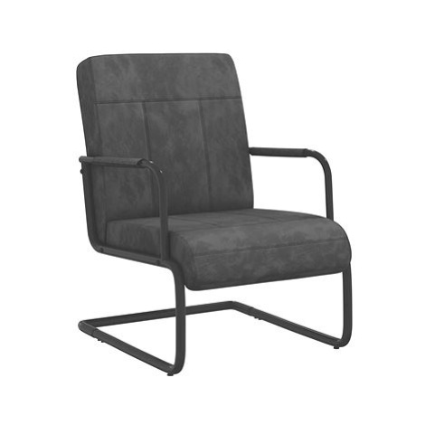Konzolová židle tmavě šedá samet, 325789 SHUMEE