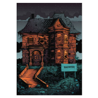 Ilustrace Halloween haunted house poster, Man_Half-tube, 30x40 cm