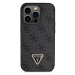 Guess PU 4G Strass Triangle Metal Logo Zadní Kryt + Crossbody Popruh pro iPhone 15 Pro Max Black