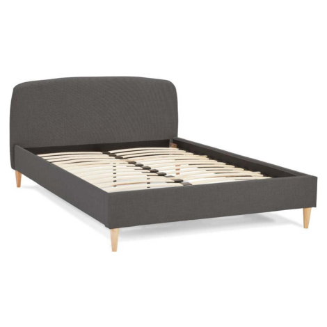 Šedá čalouněná dvoulůžková postel s roštem 140x200 cm Drome - Kokoon KoKoon Design