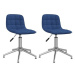 Otočné jídelní židle 2 ks modré textil, 334055
