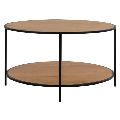 Kulatý konferenční stolek s deskou v dubovém dekoru v přírodní barvě ø 80 cm Vita – House Nordic