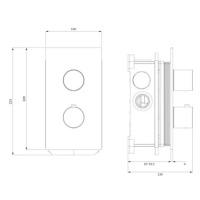 OMNIRES CONTOUR termostatická sprchová baterie podomítková zlatá kartáčovaná /GLB/ CT8036GLB