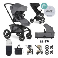 EASYWALKER Kombinovaný kočárek Jimmey Iris Grey XXL AIR + RWS + Jackey XL Shadow Black