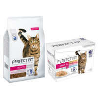 Perfect Fit granule, 7 kg + 48 x 85 g Mixpack kapsičky - 15 % sleva - Adult 1+ s lososem 7 kg + 