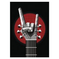 Ilustrace Rock poster with a metal hand, ne2pi, 30 × 40 cm