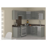 Rohová kuchyňská linka Grey 190x170 cm, s pracovní deskou, šedá