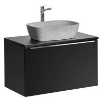 ArtCom Koupelnová skříňka s umyvadlem a deskou SANTA FE Black DU80/1 | 80 cm