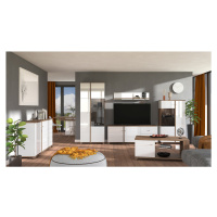 Velký obývací pokoj s vnitřním osvětlením fredrik - dub flagstaff/bílá