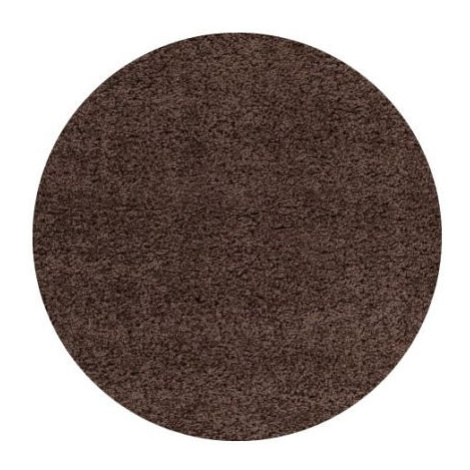 Kusový koberec Life Shaggy 1500 brown kruh FOR LIVING