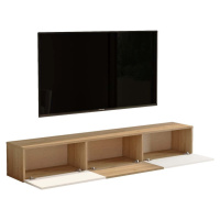 TV stolek v dekoru dubu v bílo-přírodní barvě 180x29x32 cm – Kalune Design