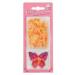 Dekorace z jedlého papíru Motýlci červení a květiny mini žluté (30 ks) - dortis