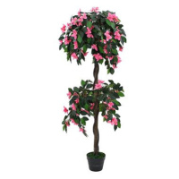 Umělá rostlina rododendron s květináčem 155 cm zelená a růžová