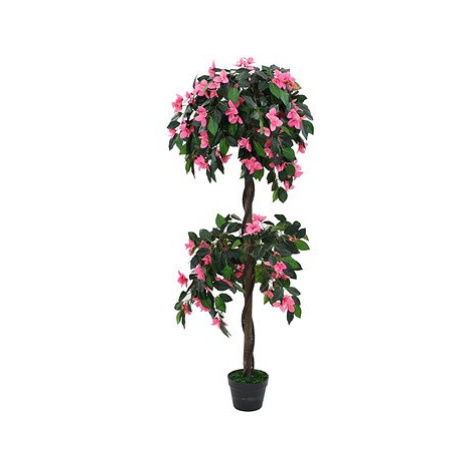 Umělá rostlina rododendron s květináčem 155 cm zelená a růžová SHUMEE