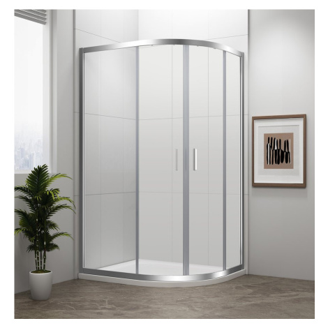 Polysan EASY čtvrtkruhová sprchová zástěna 1100x800mm, L/R, čiré sklo