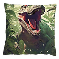 4sleep Povlak na polštář 40 × 40 cm, na zip velur - Tyrannosaurus