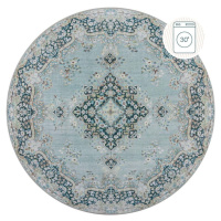 Modrý pratelný kulatý koberec ø 180 cm FOLD Colby - Flair Rugs