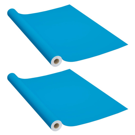 vidaXL Samolepící tapety na nábytek 2 ks azurové 500 x 90 cm PVC