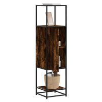 vidaXL Skříň highboard kouřový dub 35,5x35x139 cm kompozit a kov