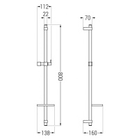 MEXEN DQ Posuvný držák sprchy s mýdlenkou, 80 cm, bílá 79381-20