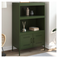 vidaXL Skříň highboard olivově zelená 68 x 39 x 113 cm ocel