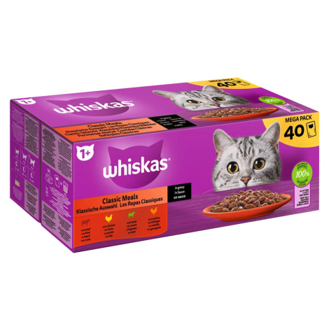 Whiskas Multipack 1+ klasický výběr v omáčce, 40 × 85 g