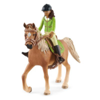 schleich® Horse Club 42542 Černovláska Sarah s pohyblivými klouby na koni