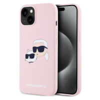 Karl Lagerfeld Liquid Silicone Double Heads Magsafe zadní kryt iPhone 14 růžový