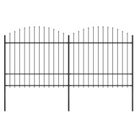 vidaXL Zahradní plot s hroty ocel (1,5–1,75) x 3,4 m černý